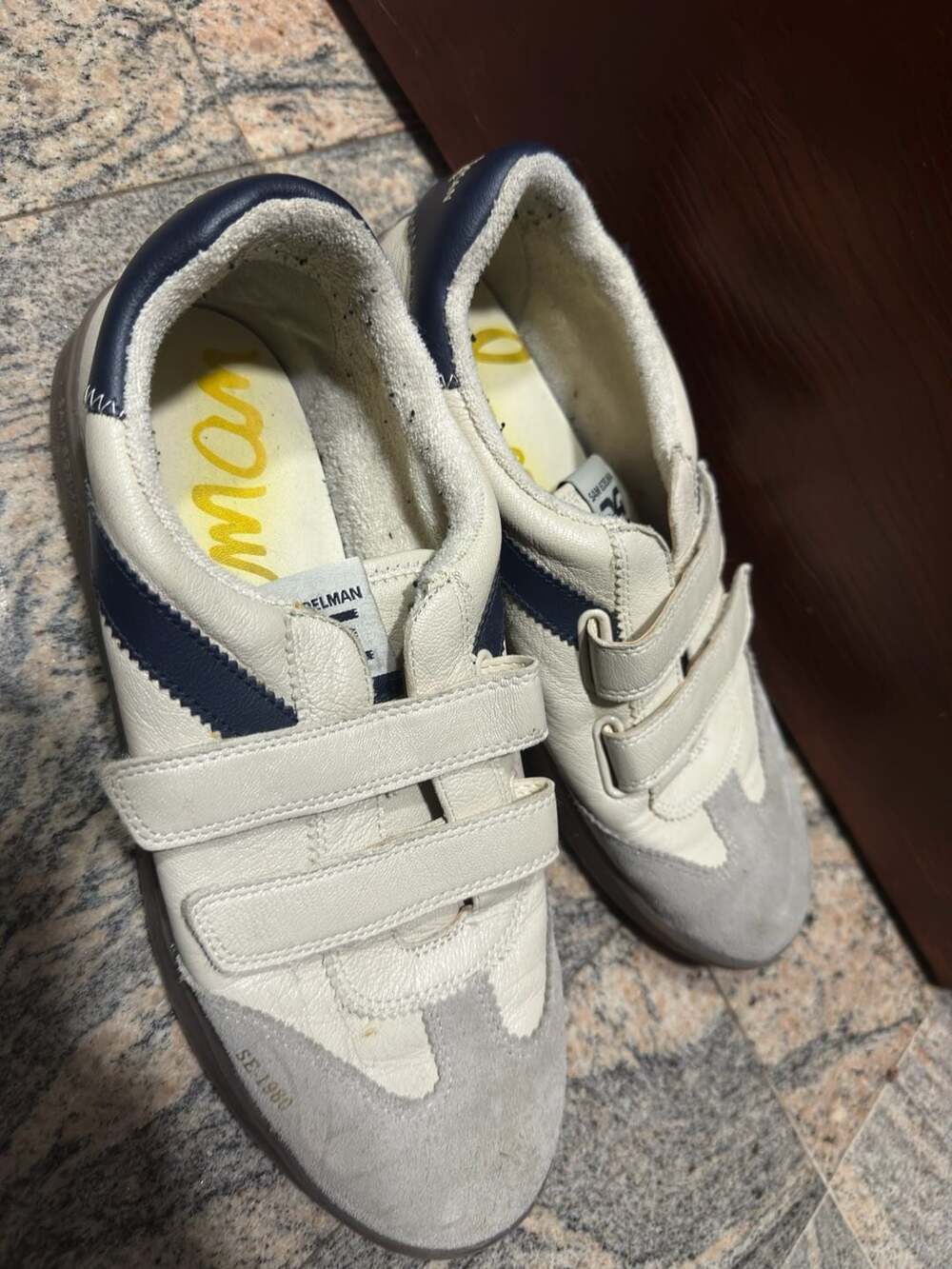 Sam Edelman Talia Leather and Suede Hook-and-Loop Sneakers